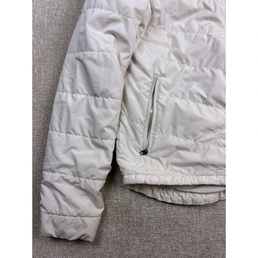 The North Face Womens White Quilted Puffer Jacket Full Zip Small